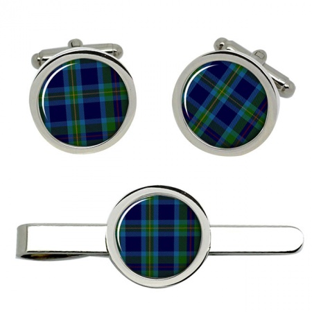 Miller Scottish Tartan Cufflinks and Tie Clip Set