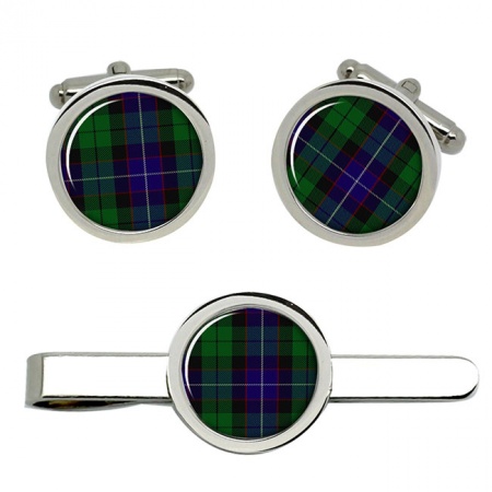 Mitchell Scottish Tartan Cufflinks and Tie Clip Set
