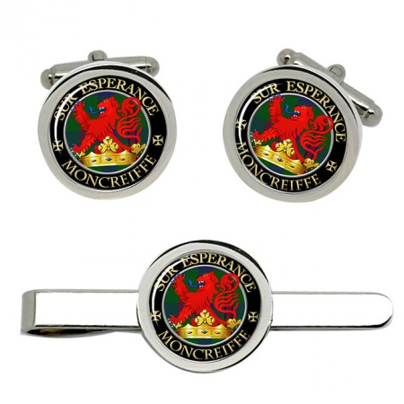 Moncreiffe Scottish Clan Crest Cufflink and Tie Clip Set