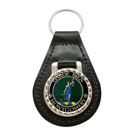 Montgomery Scottish Clan Crest Leather Key Fob