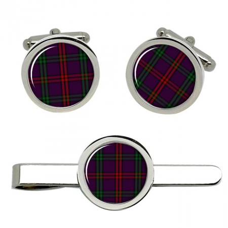 Montgomery Scottish Tartan Cufflinks and Tie Clip Set