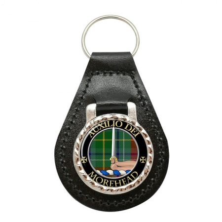 Morehead Scottish Clan Crest Leather Key Fob