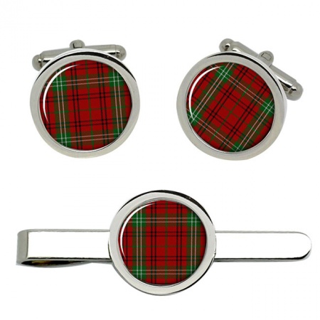 Morrison Scottish Tartan Cufflinks and Tie Clip Set