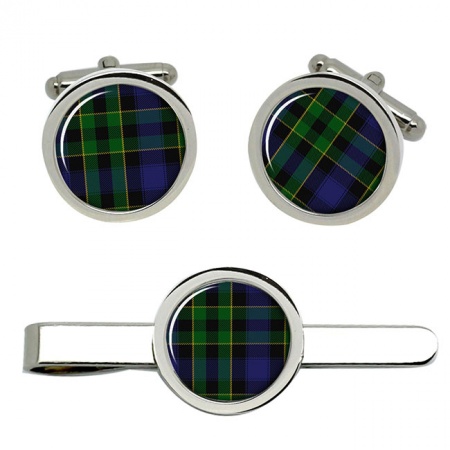 Mowat Scottish Tartan Cufflinks and Tie Clip Set