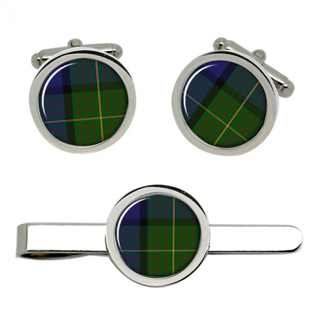 Muir Scottish Tartan Cufflinks and Tie Clip Set