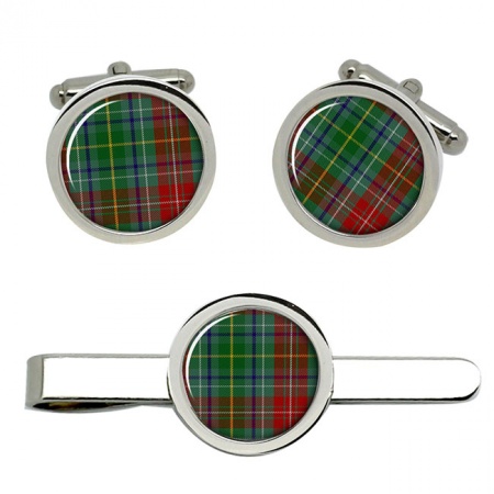 Muirhead Scottish Tartan Cufflinks and Tie Clip Set