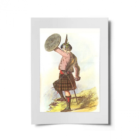 Murray (savage crest) Scottish Clansman Ready to Frame Print