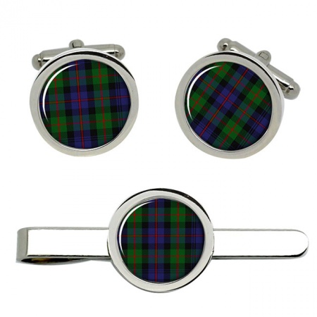 Murray Scottish Tartan Cufflinks and Tie Clip Set