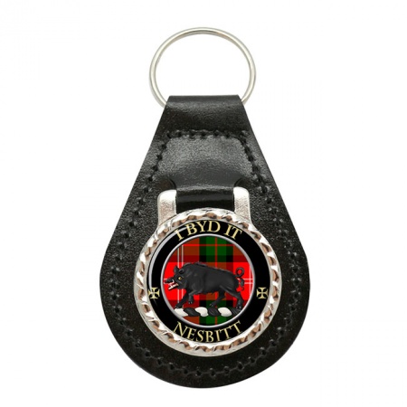 Nesbitt Scottish Clan Crest Leather Key Fob