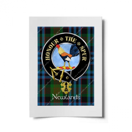 Newlands Scottish Clan Crest Ready to Frame Print