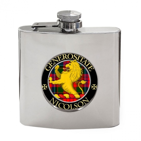 Nicolson Scottish Clan Crest Hip Flask