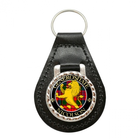 Nicolson Scottish Clan Crest Leather Key Fob