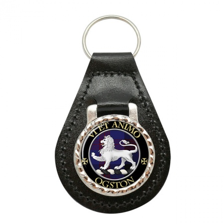 Ogston Scottish Clan Crest Leather Key Fob