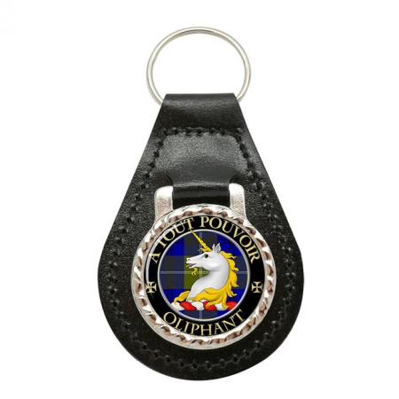 Oliphant Scottish Clan Crest Leather Key Fob