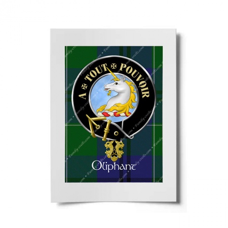 Oliphant Scottish Clan Crest Ready to Frame Print