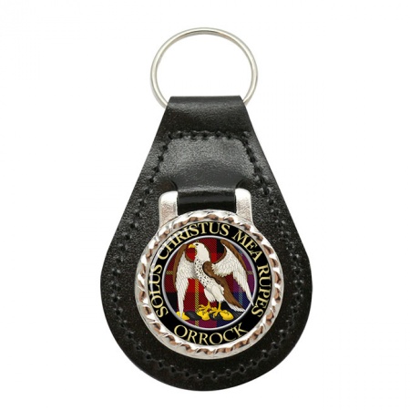 Orrock Scottish Clan Crest Leather Key Fob