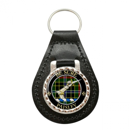 Paisley Scottish Clan Crest Leather Key Fob