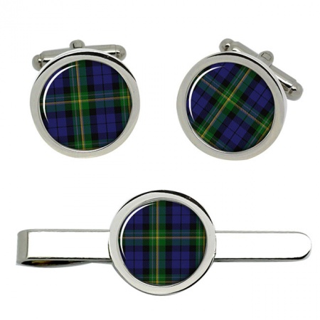 Paterson Scottish Tartan Cufflinks and Tie Clip Set