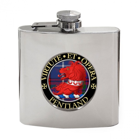 Pentland Scottish Clan Crest Hip Flask