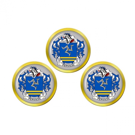 Persson (Sweden) Coat of Arms Golf Ball Markers