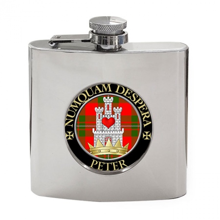 Peter Scottish Clan Crest Hip Flask