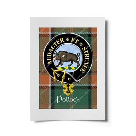 Pollock Scottish Clan Crest Ready to Frame Print