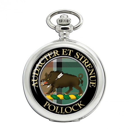 Pollock Scottish Clan Crest Pocket Watch