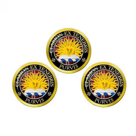 Purvis Scottish Clan Crest Golf Ball Markers