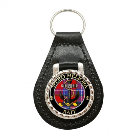 Rait Scottish Clan Crest Leather Key Fob
