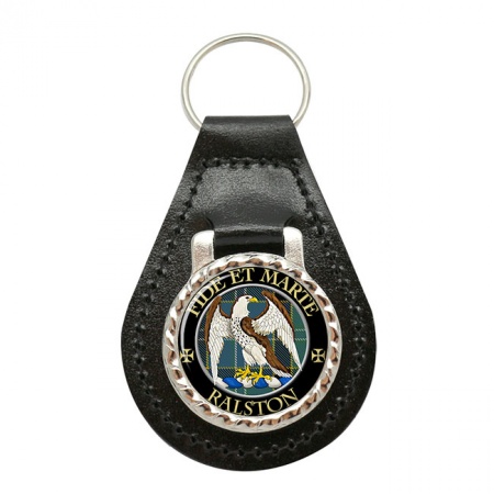 Ralston Scottish Clan Crest Leather Key Fob