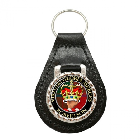 Robertson Scottish Clan Crest Leather Key Fob