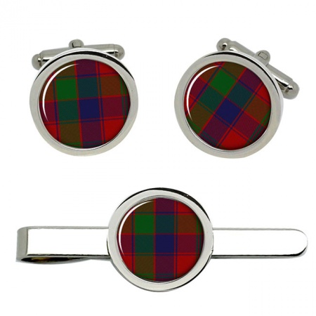 Robertson Scottish Tartan Cufflinks and Tie Clip Set