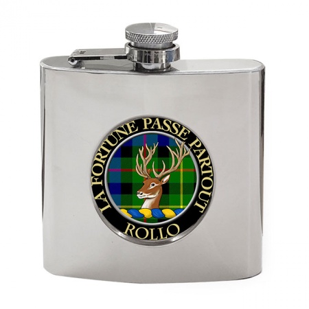 Rollo Scottish Clan Crest Hip Flask