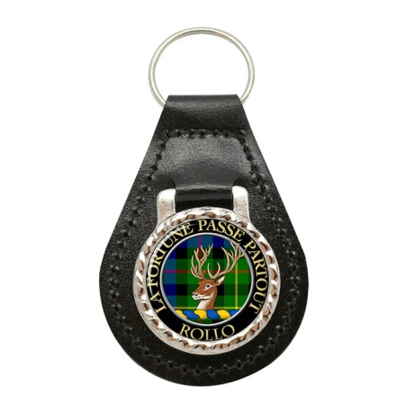 Rollo Scottish Clan Crest Leather Key Fob