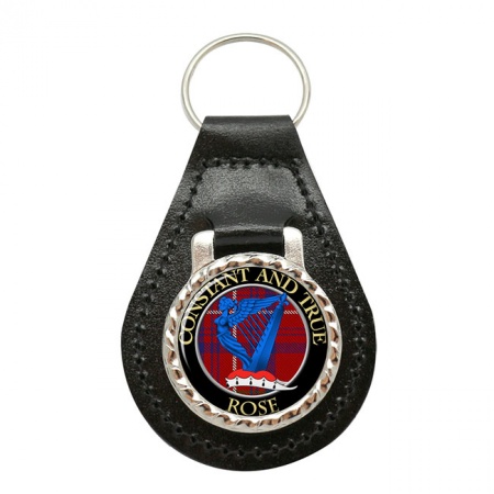 Rose Scottish Clan Crest Leather Key Fob