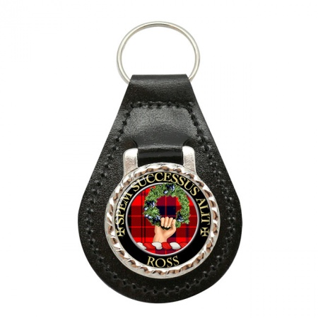 Ross Scottish Clan Crest Leather Key Fob