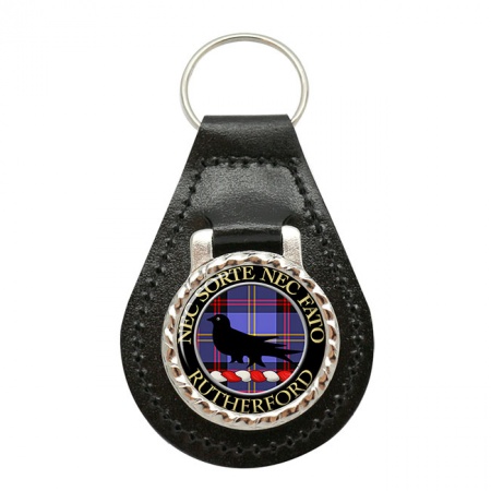 Rutherford Scottish Clan Crest Leather Key Fob