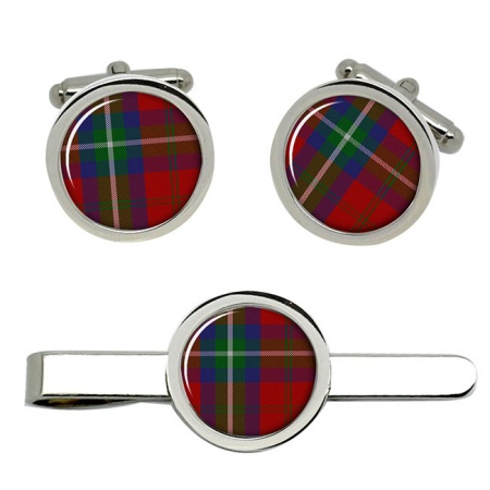 Ruthven Scottish Tartan Cufflinks and Tie Clip Set
