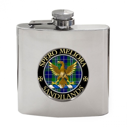 Sandilands Scottish Clan Crest Hip Flask