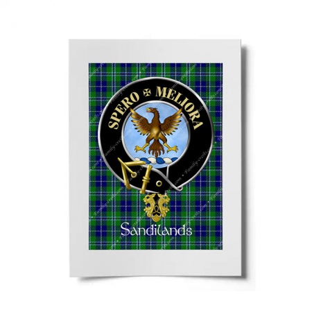 Sandilands Scottish Clan Crest Ready to Frame Print