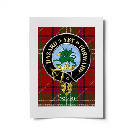 Seton Scottish Clan Crest Ready to Frame Print