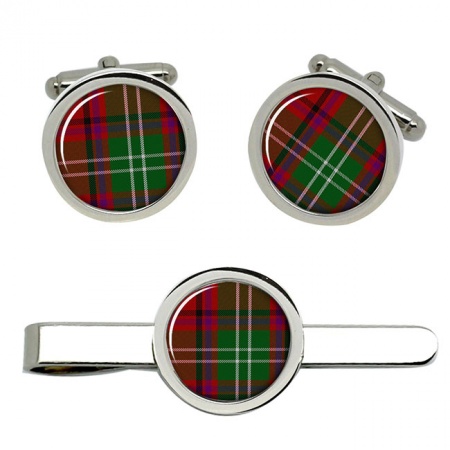 Seton Scottish Tartan Cufflinks and Tie Clip Set