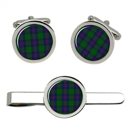 Shaw Scottish Tartan Cufflinks and Tie Clip Set