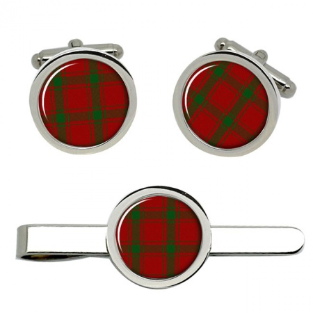 MacDonald of Sleat Scottish Tartan Cufflinks and Tie Clip Set