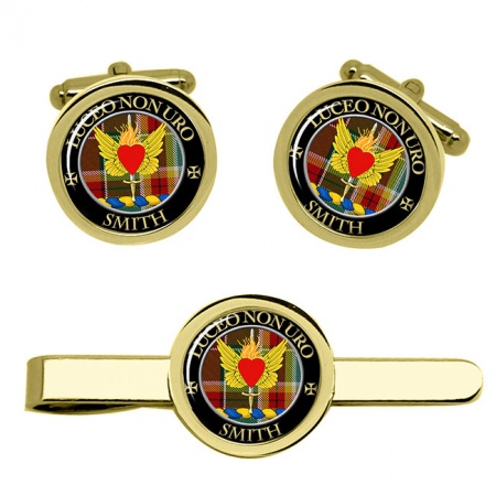 Smith Scottish Clan Crest Cufflink and Tie Clip Set