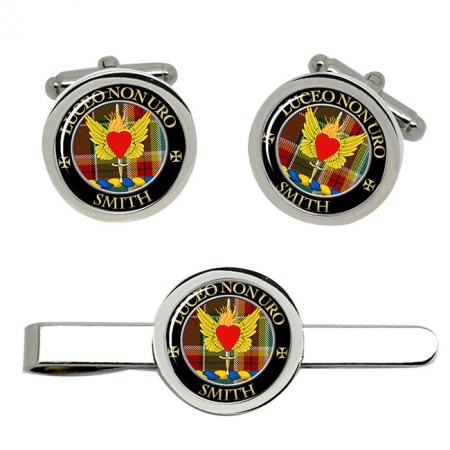 Smith Scottish Clan Crest Cufflink and Tie Clip Set