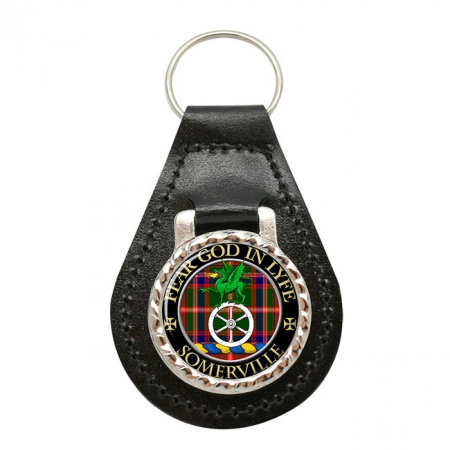 Somerville Scottish Clan Crest Leather Key Fob