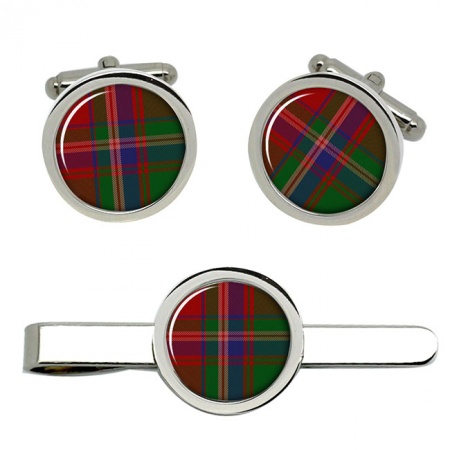 Somerville Scottish Tartan Cufflinks and Tie Clip Set