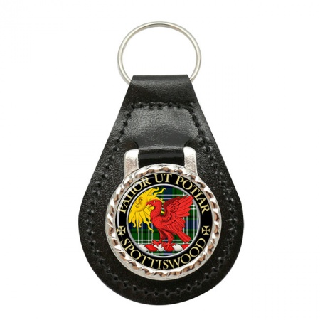 Spottiswood Scottish Clan Crest Leather Key Fob
