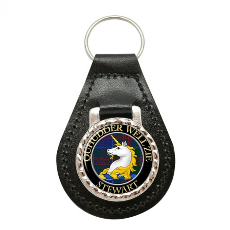 Stewart of Appin Scottish Clan Crest Leather Key Fob